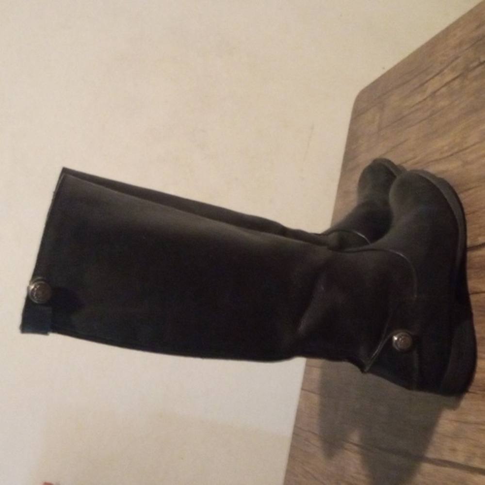 Arturo Chiang 9.5 Black Leather Boots Snap Details Beautiful!